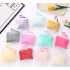 Solid Color Square Mini Plush Coin Purse Student Earphone Case Storage Pouch Hanging Keyring Backpack Accessory Card Holder