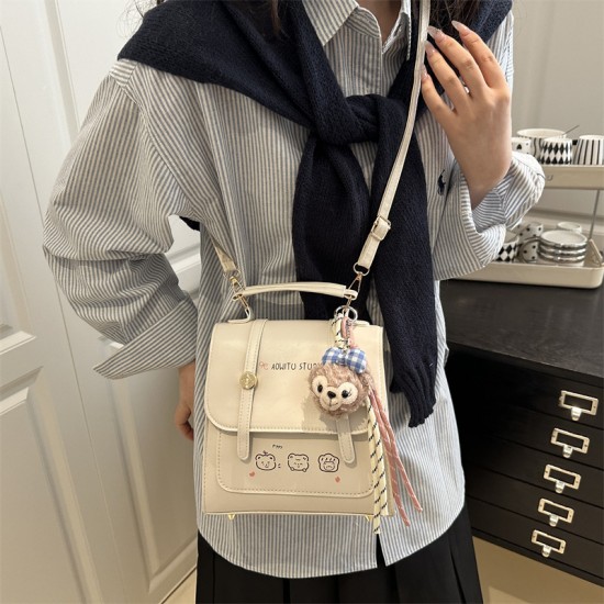 Wholesale fashionable color-blocking hand-held small square bags for women, new spring 2025 light luxury and stylish single-shoulder bags for commuting backpacks