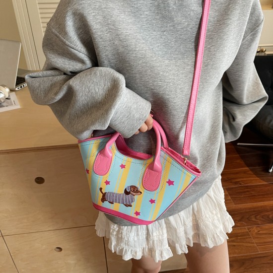 Vegetable basket bags, women's bags, 2025 summer new style patchwork color-blocking handbags, cute water bucket mother and child bags, tote bags Vegetable basket bags, women's bags, 2025 summer new style patchwork color-blocking handbags, cute water bucket mother and child bags, tote bags
