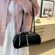 Korean version niche design fashionable handbag for women 2024 summer new solid color bow single shoulder bag baguette trendy
