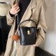 Trendy and fashionable bucket bag, a new cross-border and stylish solid-color handbag for women in autumn and winter, with a high-quality single-shoulder crossbody bag Trendy and fashionable bucket bag, a new cross-border and stylish solid-color handbag for women in autumn and winter, with a high-quality single-shoulder crossbody bag