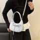 Wholesale fashionable bow bow hand-held crescent moon bags for women, 2025 spring new styles of light luxury and stylish single-shoulder bags, trendy crossbody bags