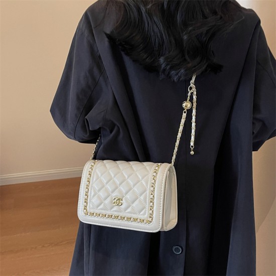 French retro checkered small square bag for women, 2024 Summer new light luxury versatile single-shoulder bag, commuting crossbody bag, chain bag