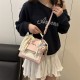Wholesale high-end hand-held small square women's bags, 2025 summer new styles, color-matching, versatile single-shoulder bags, multi-functional backpacks