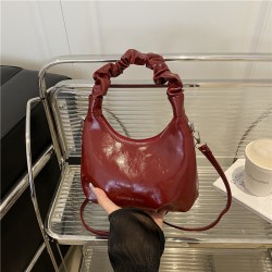 Wholesale high-end pleated hand-held dumpling bags for women, 2025 summer new styles, simple and versatile single-shoulder bags, trendy crossbody bags