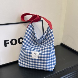 Wholesale summer trendy, fashionable, fresh and large-capacity tote bags for women in 2024, the latest plaid underarm single-shoulder bags