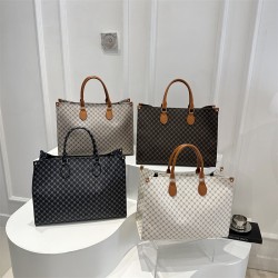 Wholesale Korean version fashionable checkered tote bags, women's bags, 2025 summer new large-capacity single-shoulder bags, trendy and versatile handbags
