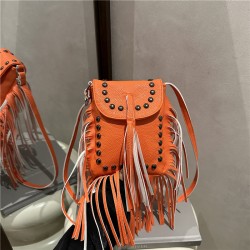 Wholesale niche fringed rivet small square women's bags, 2025 summer new personalized single-shoulder underarm bags, versatile crossbody bags