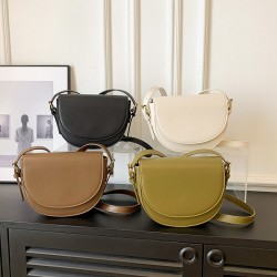 Cross-border texture popular solid color multi-layer large-capacity saddle bag for women's 2023 autumn new single-shoulder crossbody bag