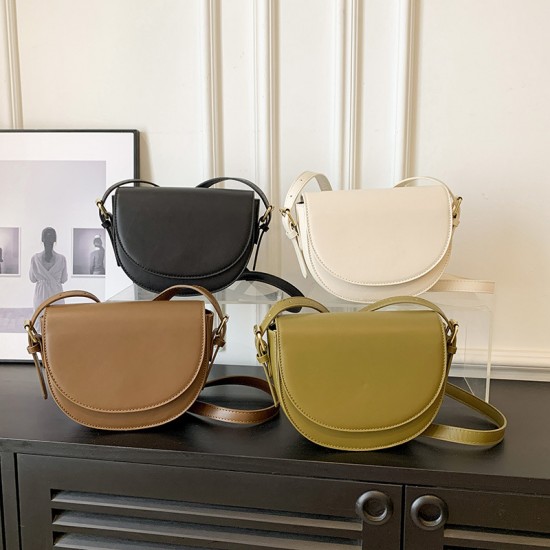Cross-border texture popular solid color multi-layer large-capacity saddle bag for women's 2023 autumn new single-shoulder crossbody bag Cross-border texture popular solid color multi-layer large-capacity saddle bag for women's 2023 autumn new single-shoulder crossbody bag