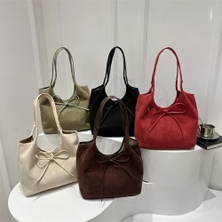 A high-end retro bow bow underarm single-shoulder bag for women, a new large-capacity casual hand-held tote bag for Winter 2024