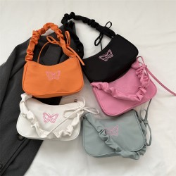 Fashionable and simple small women's bags, 2023 autumn and winter new styles, fresh and artistic single-shoulder bags, commuter pleated underarm bags