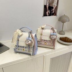 Wholesale high-quality light luxury hand-held small square bags for women, 2025 summer new color-blocking single-shoulder bags, multi-functional backpacks