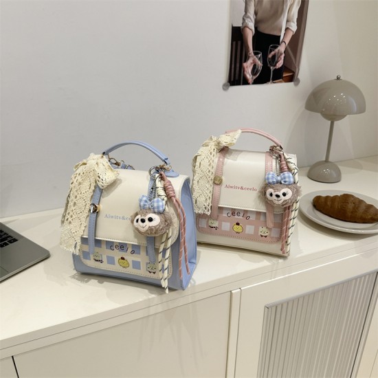 Wholesale high-quality light luxury hand-held small square bags for women, 2025 summer new color-blocking single-shoulder bags, multi-functional backpacks