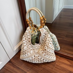 Wholesale fashionable and niche woven tote bags for women, 2025 summer new color-blocking single-shoulder bags, and casual underarm bags