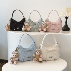 A niche and high-quality handbag for women in the summer of 2025, featuring a fresh and sweet bow bow single-shoulder bag for commuting and crossbody underarm bag