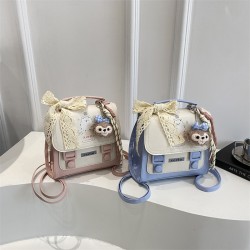 Wholesale trendy and cute hand-held small square women's bags, 2025 summer new style patchwork and color-blocking single-shoulder bags, commuting backpacks