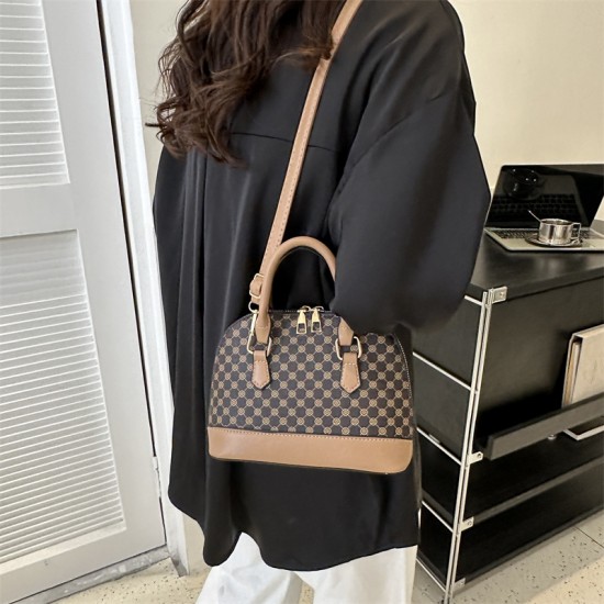 Cross-border versatile vintage diamond-shaped shell bag for women, 2023 Summer New fashion patchwork single-shoulder crossbody bag