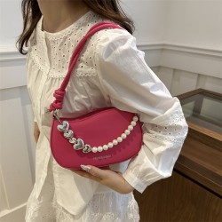 Korean-style niche design pearl handbag for women, new Summer 2024 fashion and trendy single-shoulder bag, versatile crossbody bag