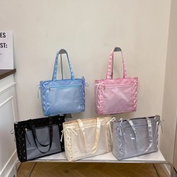 Wholesale fashionable bow tie hand-held tote bags, women's bags, 2025 summer new large-capacity single-shoulder bags, commuter underarm bags