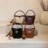 Trendy and fashionable bucket bag, a new cross-border and stylish solid-color handbag for women in autumn and winter, with a high-quality single-shoulder crossbody bag
