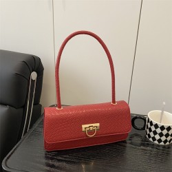 Wholesale Korean-style woven pattern hand-held small square women's bags, 2025 summer new fashion lock button single-shoulder bags, trendy underarm bags