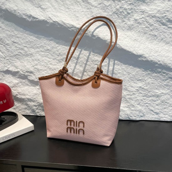 Wholesale Korean version color-matching letter hand-held tote bags for women, 2025 summer new large-capacity single-shoulder bags, trendy underarm bags