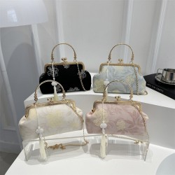 Wholesale niche Butterfly Love Flower hand-held banquet bags, women's bags, 2025 summer new style Chinese-style single-shoulder bags, chain crossbody bags