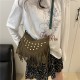 Wholesale fashionable rivet hand-held small square women's bags, 2025 summer new style light luxury fringed single-shoulder bags, versatile crossbody bags Wholesale fashionable rivet hand-held small square women's bags, 2025 summer new style light luxury fringed single-shoulder bags, versatile crossbody bags