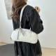Korean version niche design fashionable handbag for women 2024 summer new solid color bow single shoulder bag baguette trendy