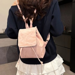 The 2025 summer new student casual small backpack is a versatile crossbody bag, featuring a trendy and simple solid-color backpack