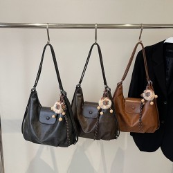 Fashionable and casual large-capacity tote bag for women, 2024 autumn and winter new retro versatile single-shoulder bag, multi-functional backpack