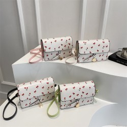 Wholesale fresh and light cherry small square women's bags, 2025 summer new style color-blocking light luxury single-shoulder bags, high-end crossbody bags