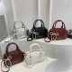 Wholesale fashionable and simple hand-held small square bags for women, 2025 summer new pearl bow single-shoulder bags and trendy crossbody bags
