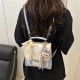 Wholesale trendy and cute hand-held small square women's bags, 2025 summer new style patchwork and color-blocking single-shoulder bags, commuting backpacks Wholesale trendy and cute hand-held small square women's bags, 2025 summer new style patchwork and color-blocking single-shoulder bags, commuting backpacks