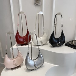 Wholesale Korean-style hand-held crescent-shaped women's bags, 2025 summer new styles, simple and versatile single-shoulder bags, trendy and trendy crossbody bags