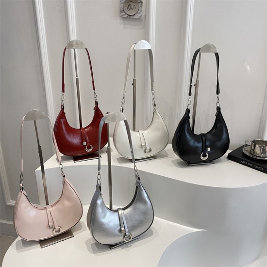 Wholesale Korean-style hand-held crescent-shaped women's bags, 2025 summer new styles, simple and versatile single-shoulder bags, trendy and trendy crossbody bags Wholesale Korean-style hand-held crescent-shaped women's bags, 2025 summer new styles, simple and versatile single-shoulder bags, trendy and trendy crossbody bags