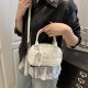 Wholesale fashionable and simple hand-held small square bags for women, 2025 summer new pearl bow single-shoulder bags and trendy crossbody bags