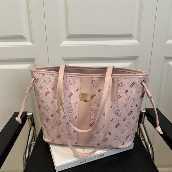 Wholesale of fashionable printed patchwork hand-held tote bags for women in Spring 2025, large-capacity single-shoulder bags and trendy underarm bags