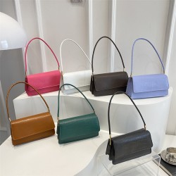 Wholesale light luxury crocodile print hand-held small square women's bags, 2025 summer new styles, stylish and versatile single-shoulder bags, trendy underarm bags