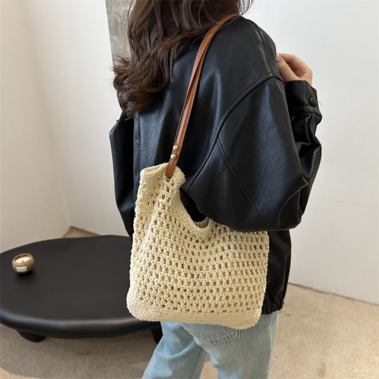 Wholesale Korean-style exquisite woven hand-held tote bags for women, 2025 spring new casual single-shoulder bags, versatile underarm bags Wholesale Korean-style exquisite woven hand-held tote bags for women, 2025 spring new casual single-shoulder bags, versatile underarm bags