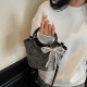Wholesale French light luxury diamond-encrusted hand-held bucket bags, women's bags, 2025 summer new bow single-shoulder bags, trendy underarm bags Wholesale French light luxury diamond-encrusted hand-held bucket bags, women's bags, 2025 summer new bow single-shoulder bags, trendy underarm bags