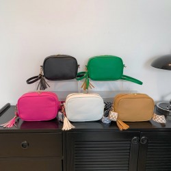 New popular litchi pattern double-shoulder strap single-shoulder crossbody bag for women in 2023 winter, versatile small square bag