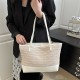 Wholesale fashionable color-blocking straw woven hand-held tote bags for women, 2025 summer new large-capacity single-shoulder bags, trendy underarm bags Wholesale fashionable color-blocking straw woven hand-held tote bags for women, 2025 summer new large-capacity single-shoulder bags, trendy underarm bags