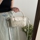 The 2024 summer new collection of straw-woven women's bags, trendy and fashionable Chinese-style versatile handbags, and woven PU patchwork single-shoulder bags