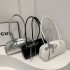 Korean version niche design fashionable handbag for women 2024 summer new solid color bow single shoulder bag baguette trendy