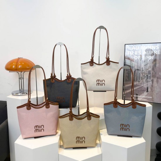 Wholesale Korean version color-matching letter hand-held tote bags for women, 2025 summer new large-capacity single-shoulder bags, trendy underarm bags