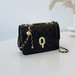 Korean-style diamond-shaped chain bag for women, 2025 summer new fashion and simple small square bag, niche design single-shoulder bag