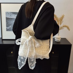 The 2025 summer new fairy tote bag with a chic texture and a casual sweet style is a versatile handbag