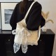 The 2025 summer new fairy tote bag with a chic texture and a casual sweet style is a versatile handbag